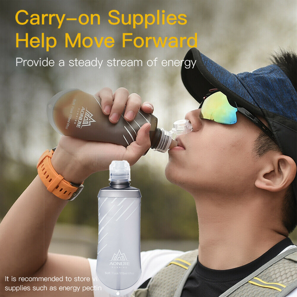 ขวดน้ำแบบนิ่ม TPU พับเก็บได้ ใส่เจลเพิ่มพลังงาน ขนาด 170ml, 420ml (L14)