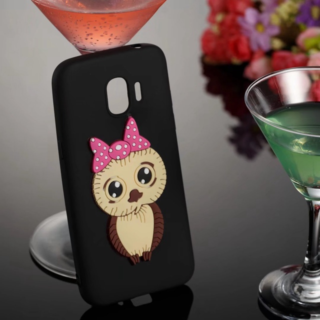 Case Samsung Galaxy J2 Pro (2018) #เคสฝาหลังนิ่มลายนกฮูกติดโบ 3D น่ารัก Lovely 3D Owl with Bowknot Pattern