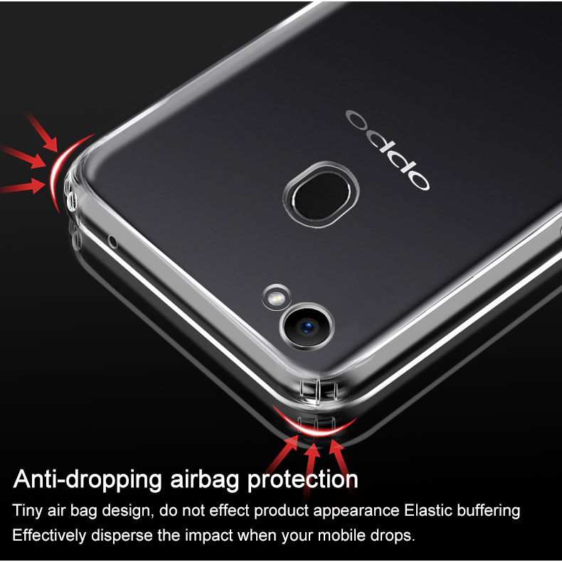 เคส OPPO F7 #เคสฝาหลังใส Anti-drop TPU Case + Screen Protector ฟิล์มกันรอย