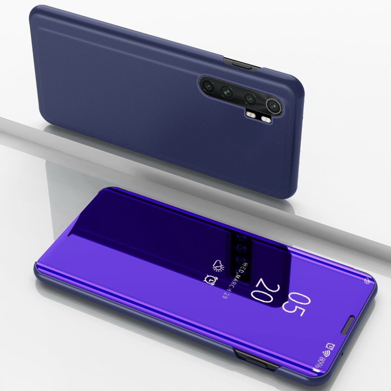 Case Xiaomi Mi Note 10 Lite #เคสฝาพับปกโปร่งแสงผิวเงา Electroplating Mirror Surface Window View