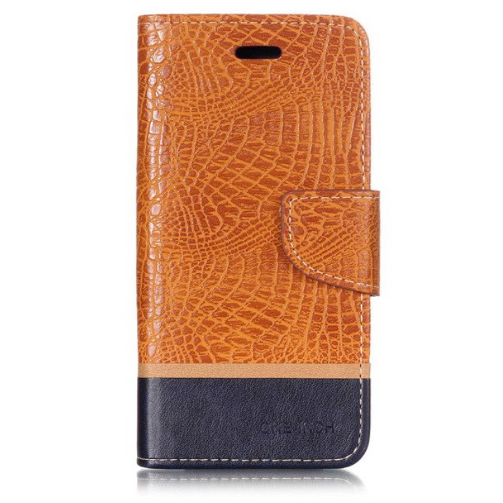 เคส Samsung Galaxy J4+ #เคสฝาพับหนัง PU ผิวหนังจระเข้ Crocodile Texture Splicing PU Leather