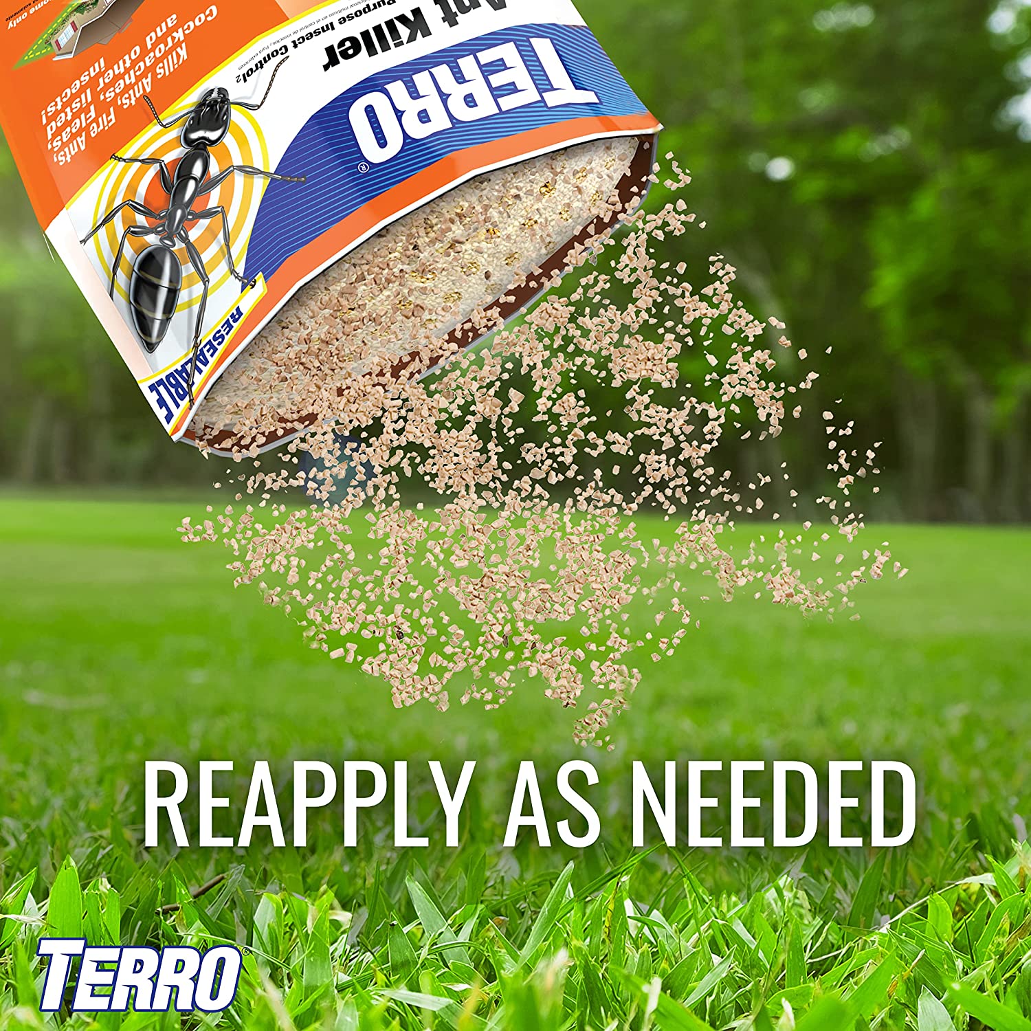 TERRO® Ant Killer Plus Multi Purpose Insect Control Outdoor with shaker bag 1.36 kg Model 1901-6 ผลิตภัณฑ์กำจัดมด แมลง ทรายกันมด แมลงสาบ หมัด และแมลงอื่นๆ