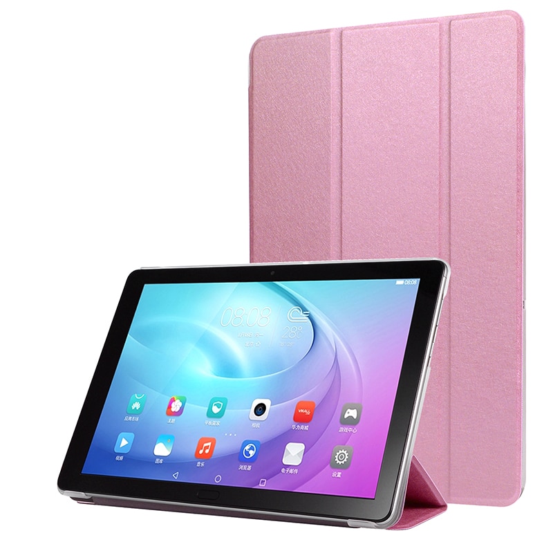 เคส Samsung Galaxy Tab S7 Plus 12.4" SM-T970 SM-T975 SM-T976 #เคสฝาพับหนัง PU พับสามพับ Silk Texture Leather Stand Case