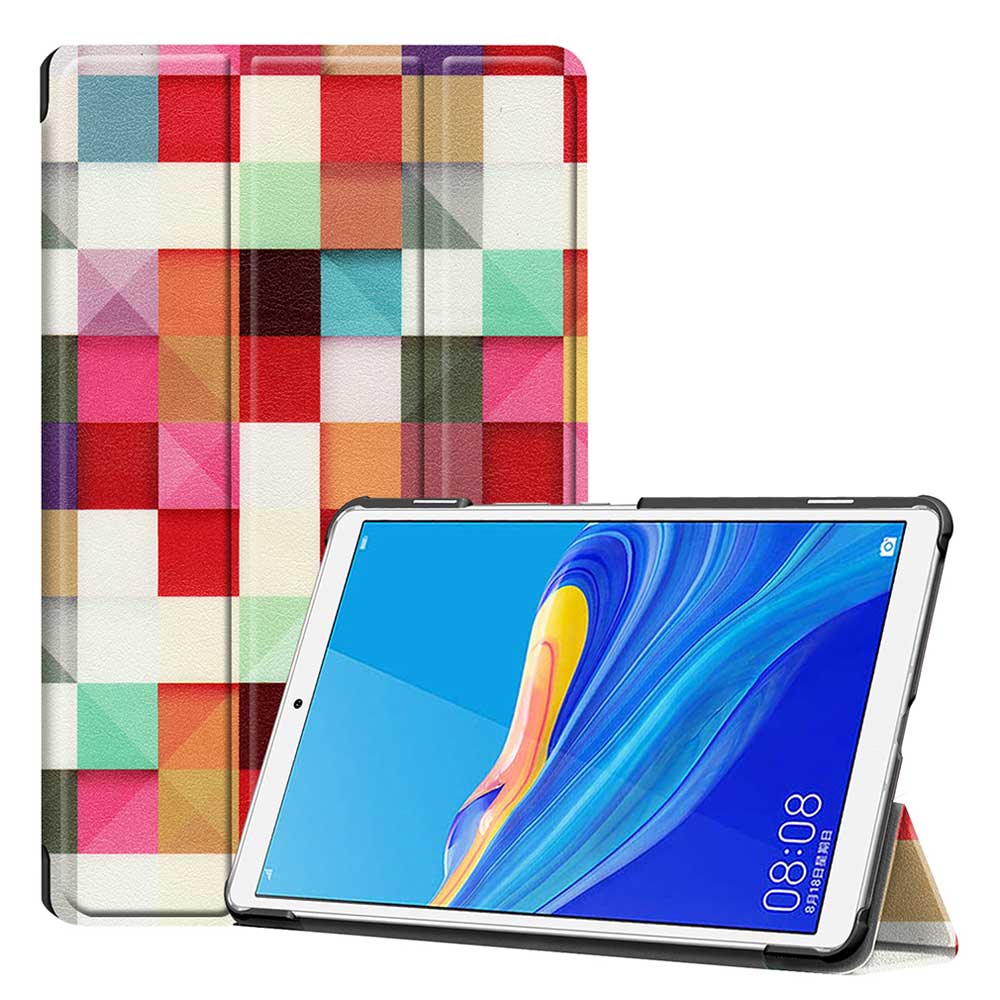 เคส Huawei MediaPad M6 8.4 #เคสฝาพับหนัง PU พิมพ์ลาย Pattern Printing Tri-fold Stand Leather Tablet Shell