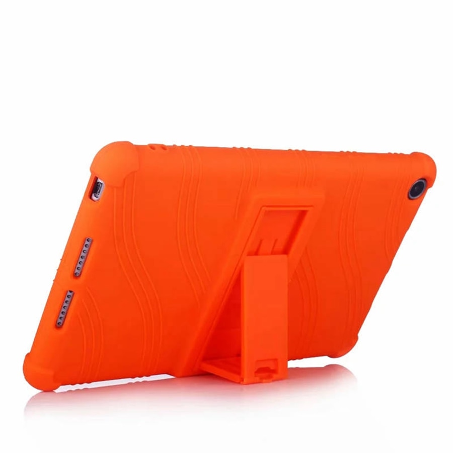 เคส Huawei MediaPad M5 lite 8 #เคสฝาหลังซิลิโคนนิ่มมีขาตั้ง Soft Silicone Case Back Cover with Stand
