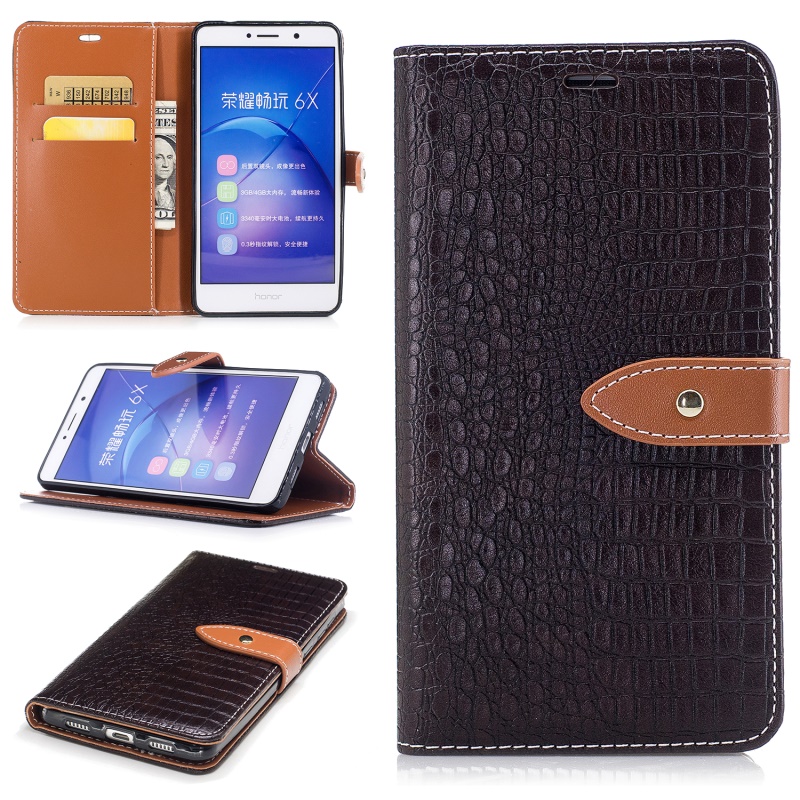 Case Huawei GR5 2017 เคสแบบกระเป๋าสตางค์หนัง PU ลายผิวจระเข้ คุณภาพดี