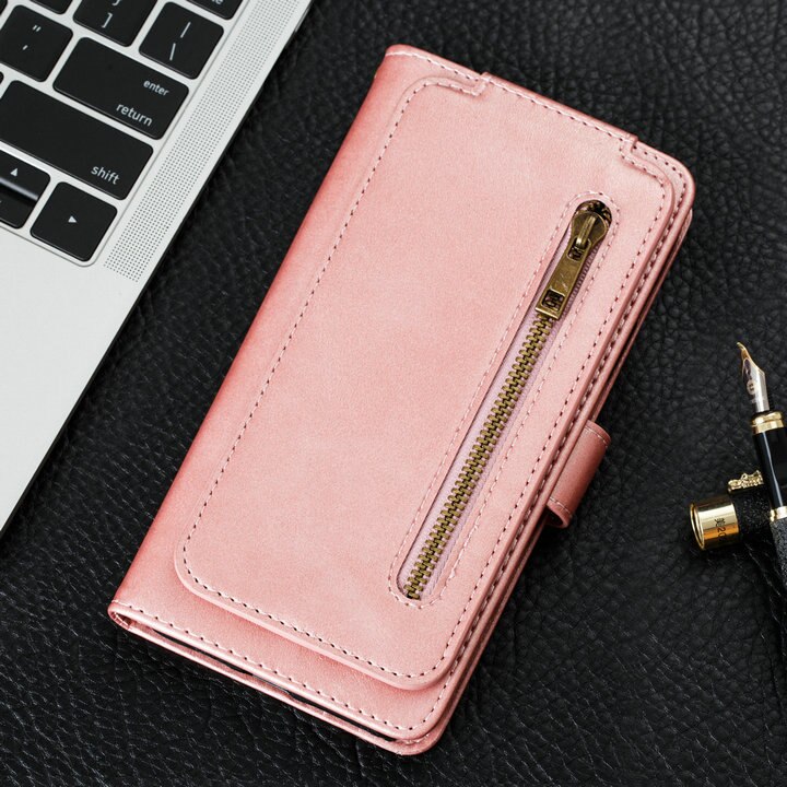 เคส Huawei P30 #เคสแบบกระเป๋าสตางค์ช่องใส่บัตรหลายช่อง Multi-slot Wallet Zippered Leather พร้อมสายคล้อง