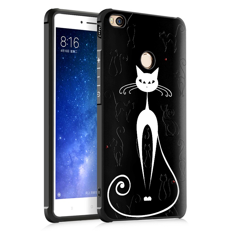 เคส Xiaomi Mi Max 2 #เคสฝาหลังTPU เนื้อสีดำพิมพ์ลายสวยๆ สี่มุมกันกระแทก Air-cushioning Drop-proof