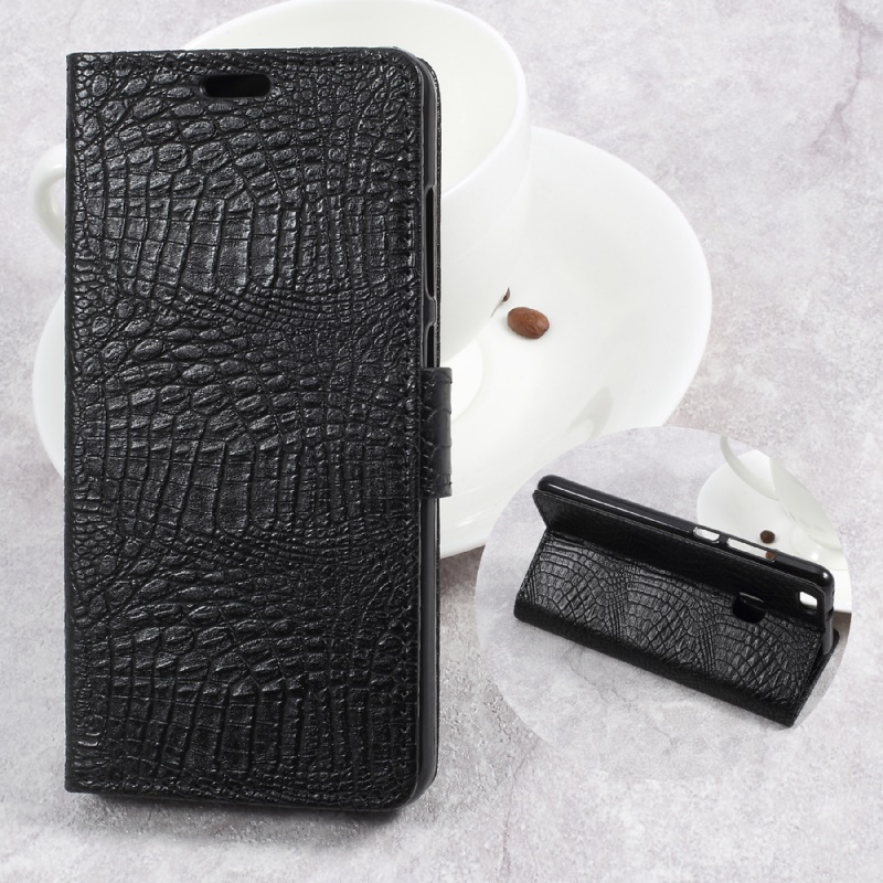 Case Huawei P10 Lite เคสฝาพับหนัง PU หนังผิวจระเข้ สวยงาม
