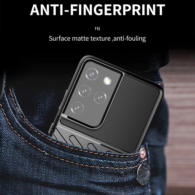Case Samsung Galaxy S21 Ultra 5G #เคสฝาหลัง TPU อ่อน Thunder Series Twill Texture Soft TPU