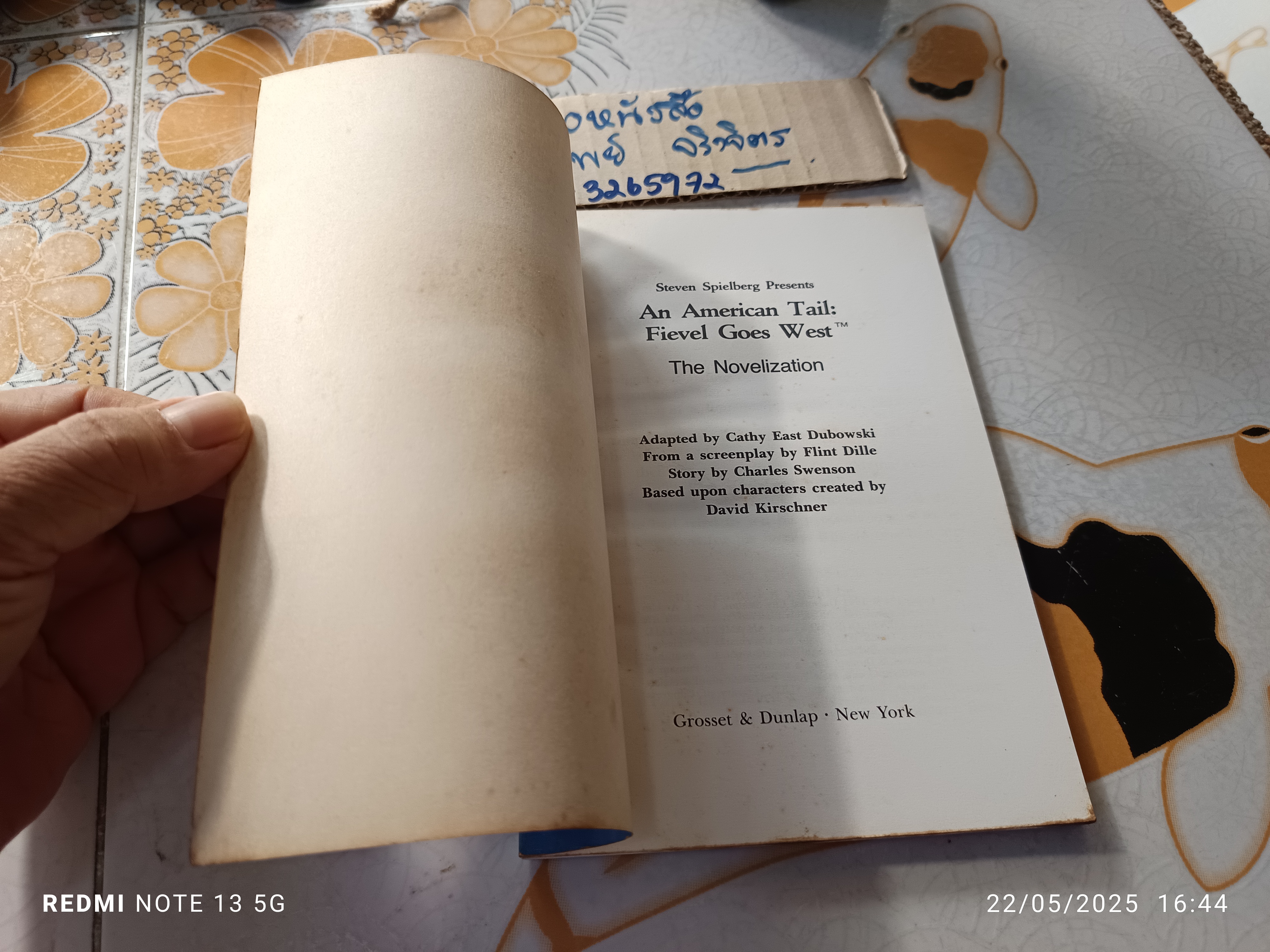 An American Tail : Fievel Goes West , The Novelization (ปกอ่อน, 1991) นวนิยายจากภาพยนตร์