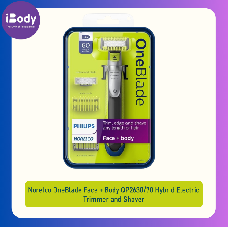 (Philips®) Norelco OneBlade Face + Body QP2630/70 Hybrid Electric Trimmer and Shaver ฟิลิปส์ ชุดมีดโกน ใบหน้า + ร่างกาย
