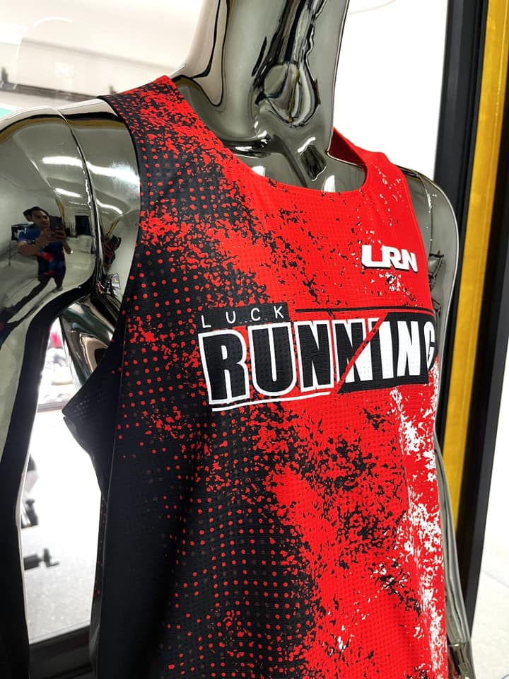 เสื้อวิ่งพิมพ์ลาย LRN เนื้อผ้า Micro square สำหรับวิ่งมาราธอน (MS08_1)