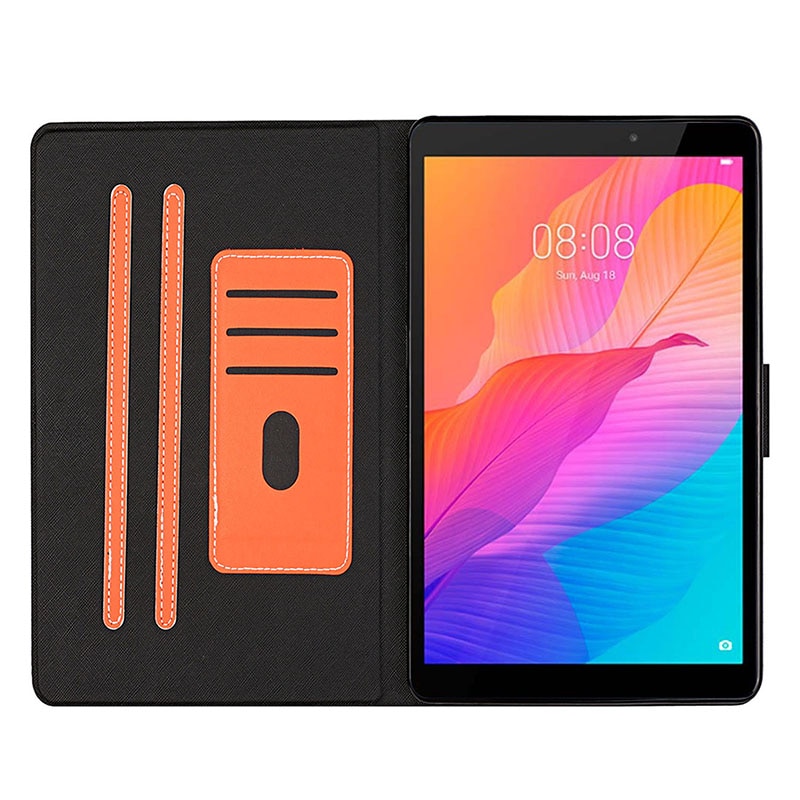 Case Samsung Galaxy Tab S6 Lite 10.4 " SM-P610 P615 P617 #เคสฝาพับหนัง PU มีช่องใส่บัตร Solid Color Shockproof Leather Flip Case Cover