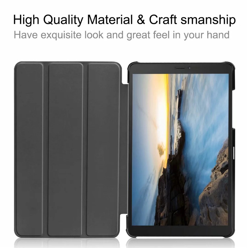 Case Samsung Galaxy Tab A 8.0 (2019) SM-T290 SM-T295 SM-T297 #เคสฝาพับหนัง PU แบบ 3 พับ Tri-fold Stand Leather Case