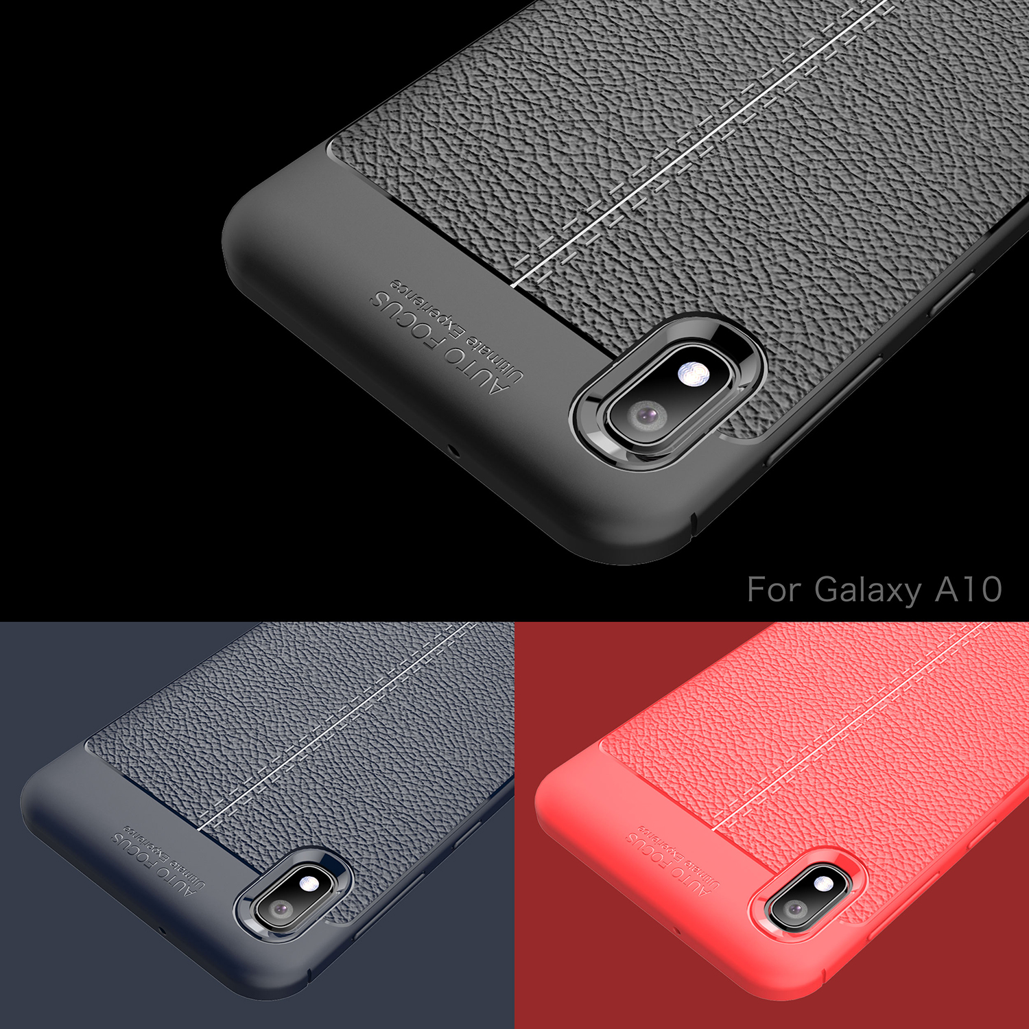 เคส Samsung Galaxy A10 TPU #เคสฝาหลังผิวลิ้นจี่ช่วยป้องกันลายนิ้วมือและกันลื่นได้ดี