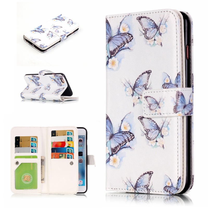 เคส iPhone 6s Plus 6 Plus #เคสแบบกระเป๋าสตางค์มีช่องเสียบบัตร 9 ช่อง