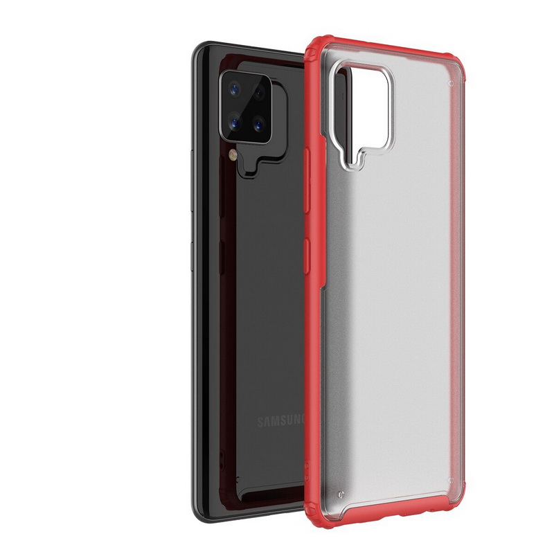เคส Samsung Galaxy A42 5G #เคสฝาหลังโปร่งแสงสีขุ่นขอบทึบ +TPU Hybrid Case