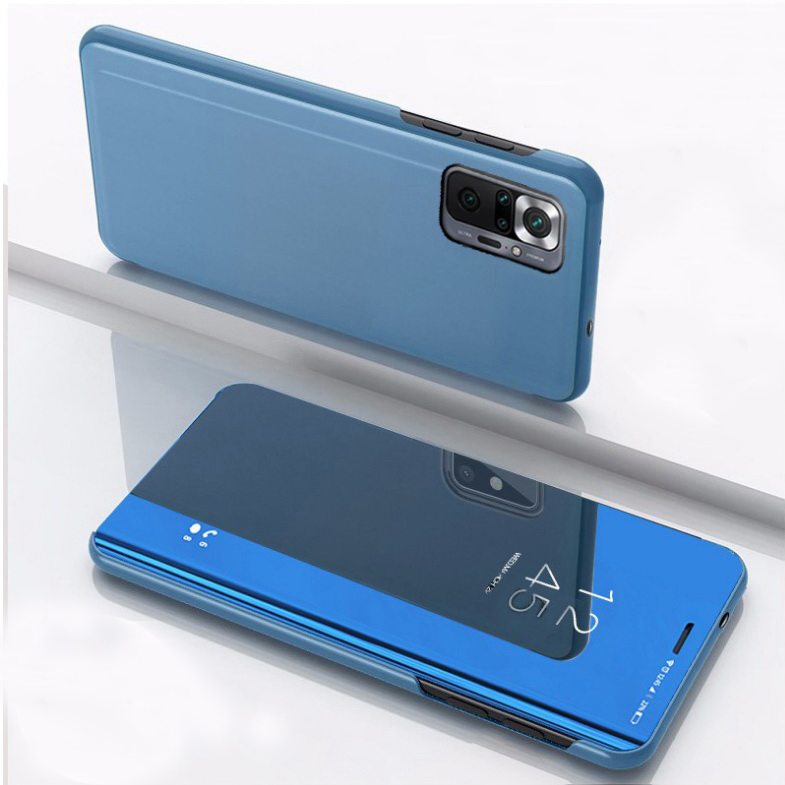 Case Redmi Note 10 Pro #เคสฝาพับปกโปร่งแสงผิวเงา Electroplating Mirror Surface Window View