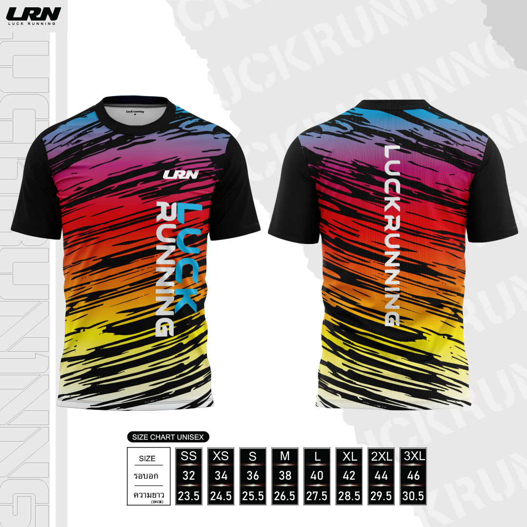 เสื้อวิ่งพิมพ์ลาย LRN Collection 02 เนื้อผ้า Micro Mesh สำหรับวิ่งมาราธอน (MM02)