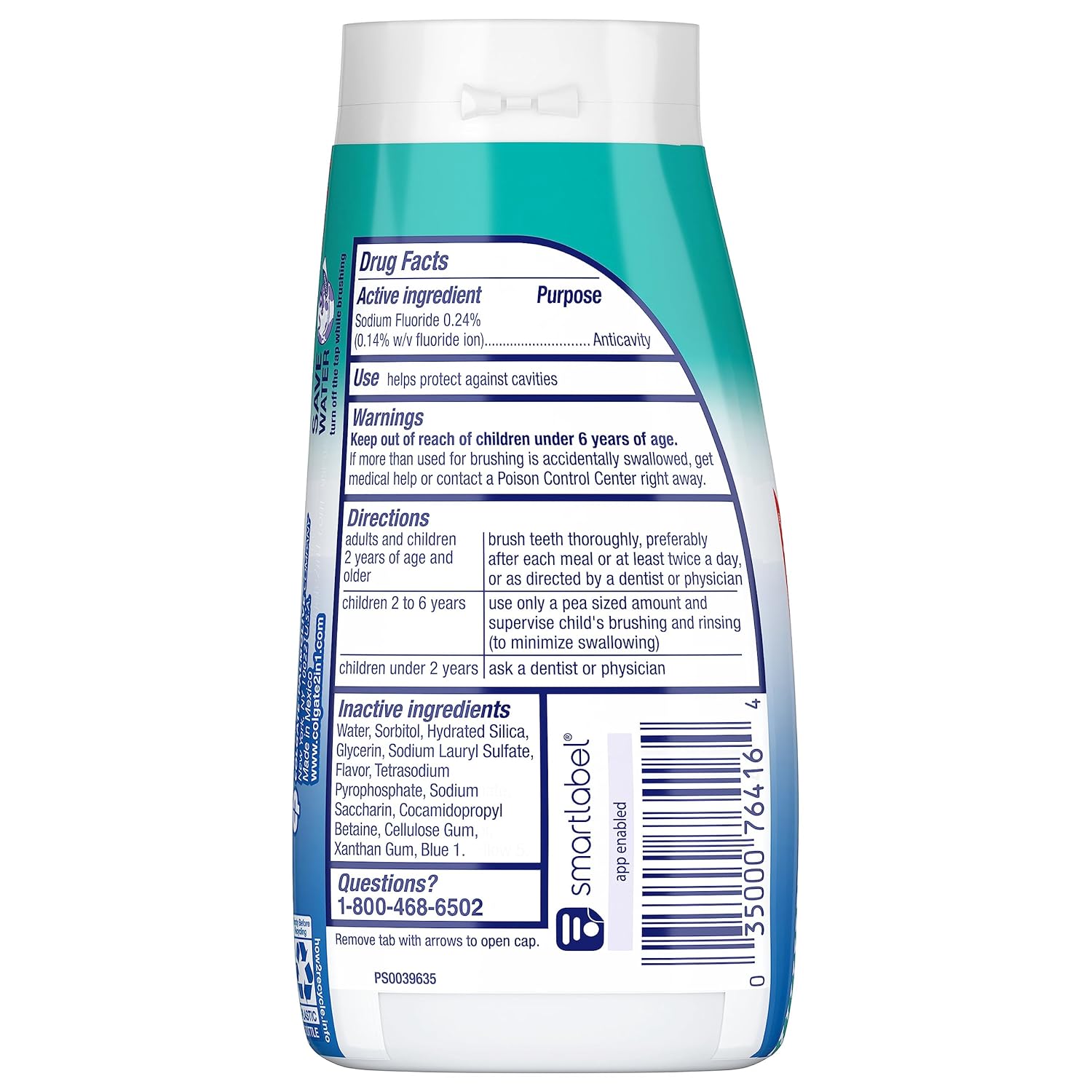 (Pre Order) Colgate® 2 in 1 Toothpaste Mouthwash, Icy Blast Whitening 130 g คอลเกต ยาสีฟัน + น้ำยาบ้วนปาก รสมินท์