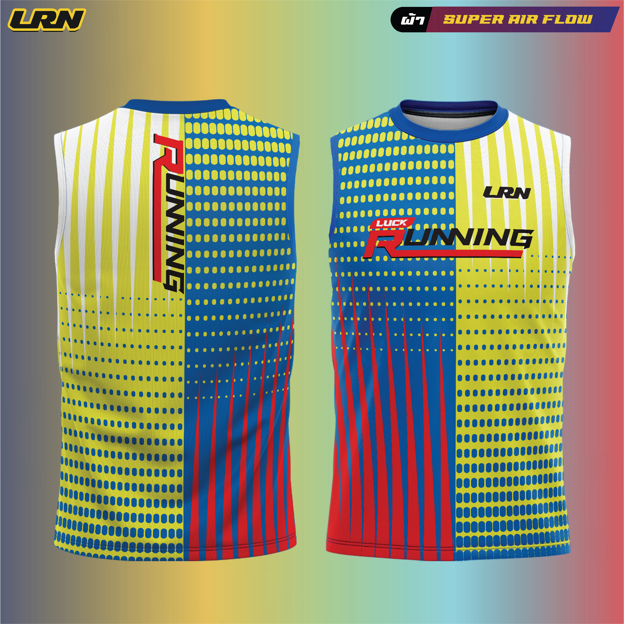 เสื้อวิ่งพิมพ์ลาย LRN เนื้อผ้า Super Air Flow (SF02)