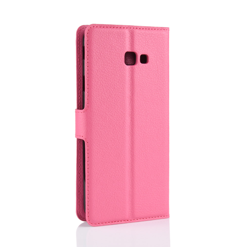 เคส Samsung Galaxy J4+ #เคสฝาพับสไตล์กระเป๋าสตางค์หนัง PU ผิวลิ้นจี่สีสันสวยงาม