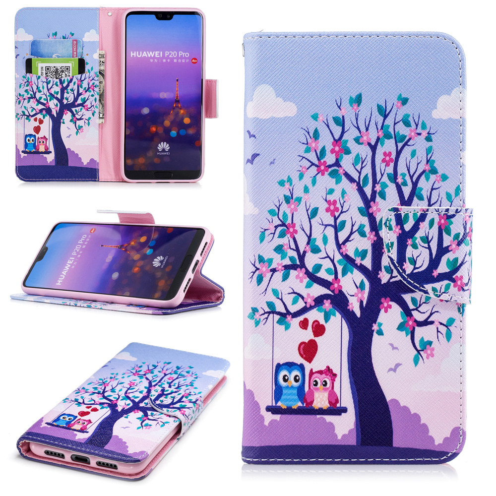 Case Huawei P20 Pro #เคสฝาพับสไตล์กระเป๋าสตางค์พิมพ์ลายน่ารักๆ Pattern Printing Magnetic Leather