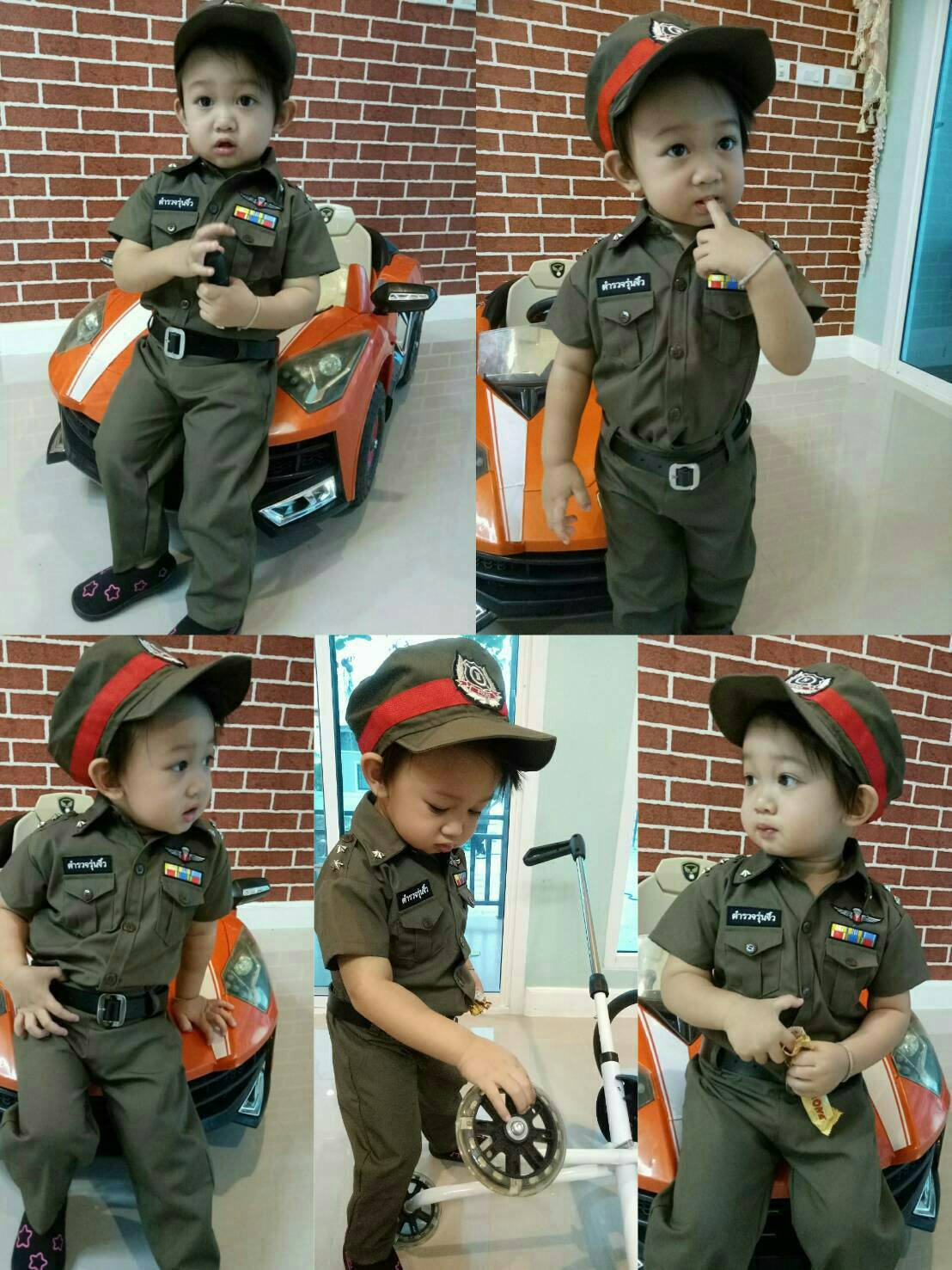 ชุดตำรวจเด็ก แบบมีหมวก