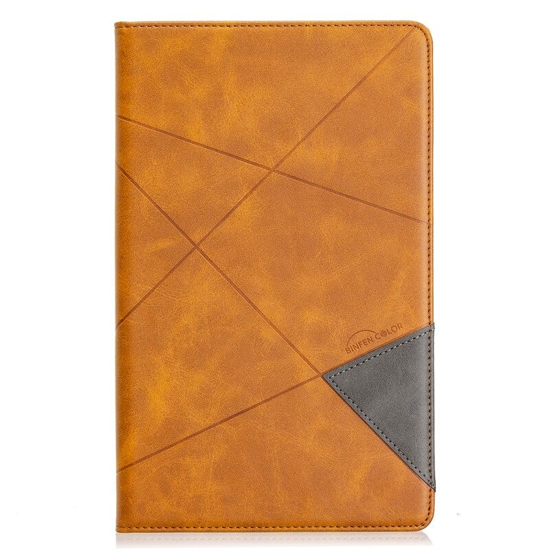 เคส Samsung Galaxy Tab A7 Lite 8.7" (T220,T225) #เคสฝาพับหนัง PU มีช่องเสียบ ID บัตรอื่นๆในตัว Geometric Pattern Leather Card Holder Protective