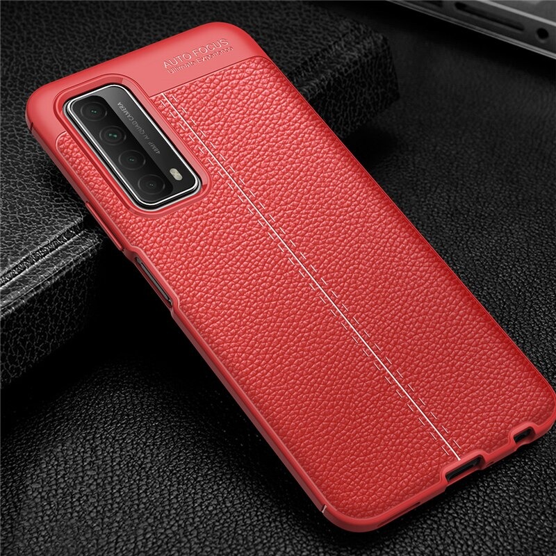 Case Huawei Y7a #เคสฝาหลัง TPU ผิวลิ้นจี่ช่วยป้องกันลายนิ้วมือและกันลื่นได้ดี