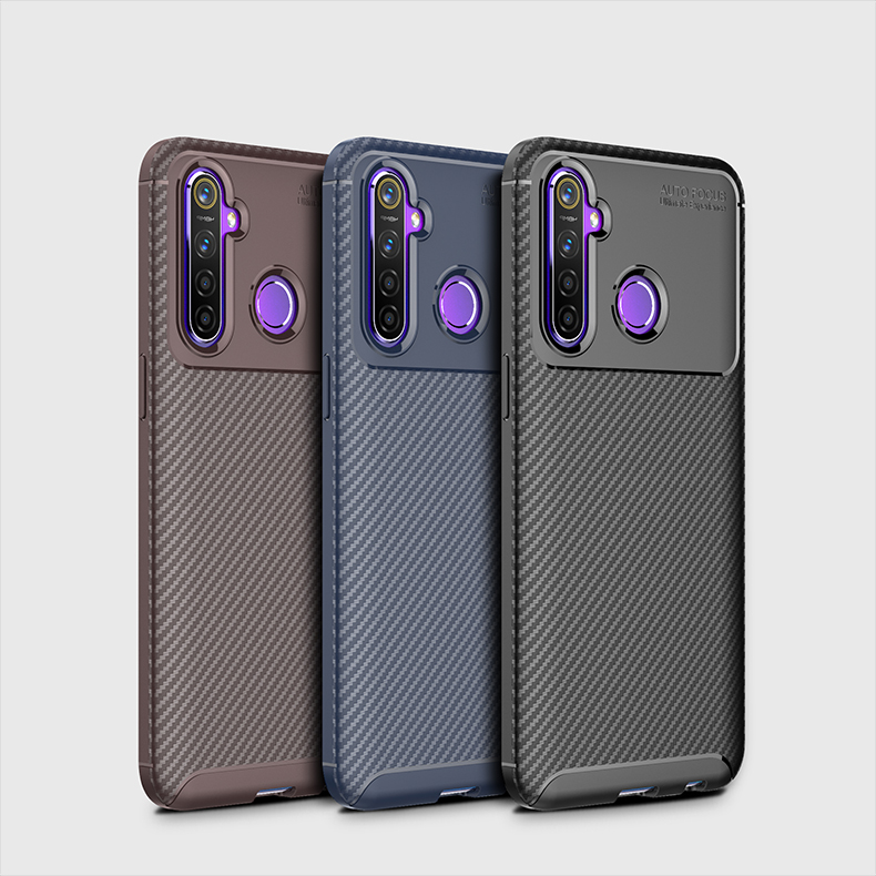 เคส Realme 5 Pro #เคสฝาหลังนิ่ม Carbon Fiber Anti-drop TPU Protection
