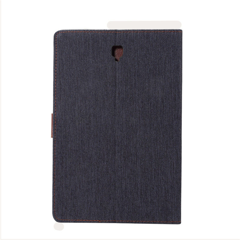 Case Samsung Galaxy Tab S4 10.5 นิ้ว T830 #เคสฝาพับหนัง PU ผิวยีนส์พับตั้งได้ Jeans Cloth Leather Wallet