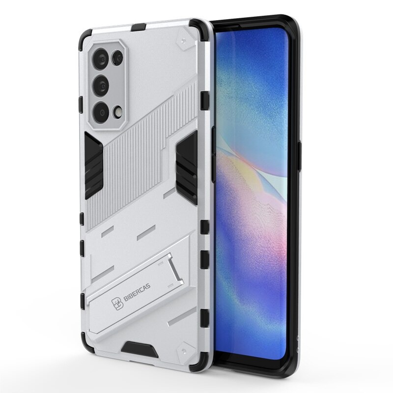 เคส OPPO Reno 5 Pro 5G #เคสฝาหลังพลาสติก ไฮบริด TPU + Kickstand