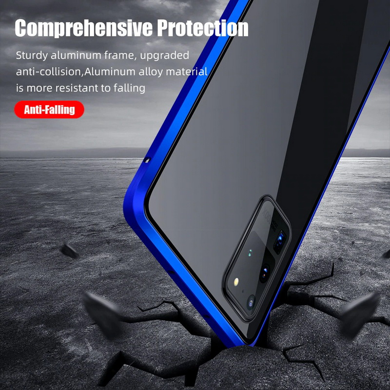 เคส Samsung Galaxy S20 FE / S20 FE 5G #เคสฝาครอบกระจกขอบโลหะดูดซับแม่เหล็ก Fully Protection Magnetic Adsorption Glass Metal Phone Protective