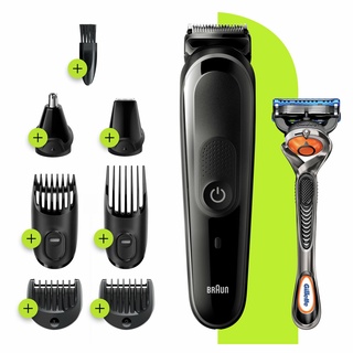 Braun® All-in-One trimmer 3 Shave & Trim Kit 8-in-1 Model MGK3260 เครื่องโกนหนวดไฟฟ้า แบบชาร์จได้ + มีดโกนยิลเลตต์