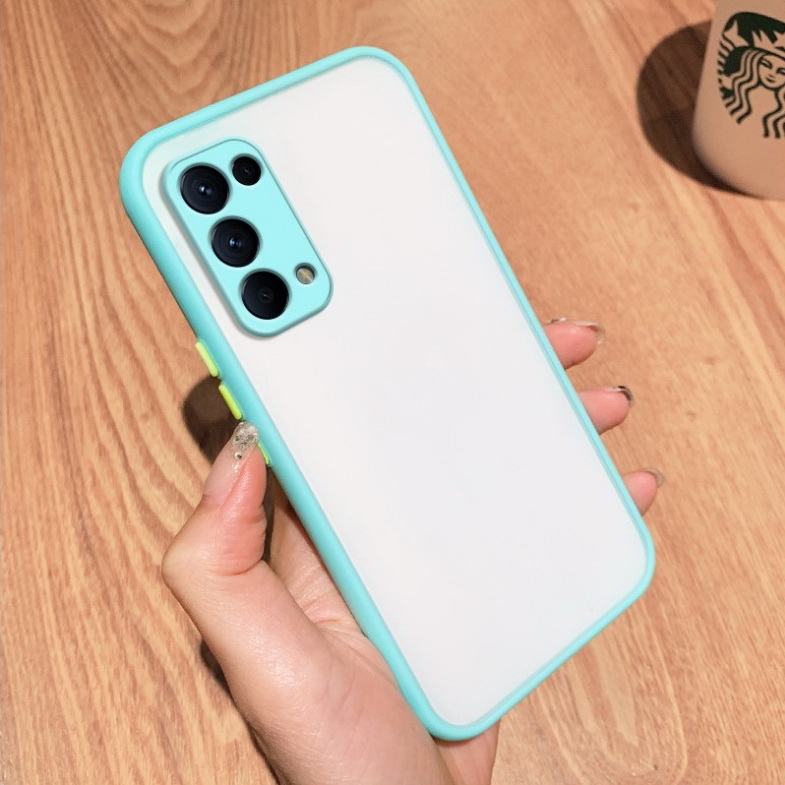 เคส OPPO Reno 5 / Reno 5 5G #เคสฝาหลังขอบซิลิโคนิ่ม Fashion Color Liquid Frame Anti-fall Phone Case