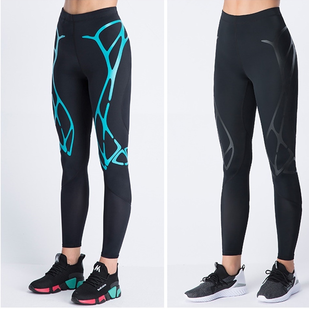 กางเกงวิ่งรัดกล้ามเนื้อผู้หญิง EVS Women Compression Tights Thunder สำหรับวิ่ง ออกกำลังกาย รุ่นขายาว(G11)