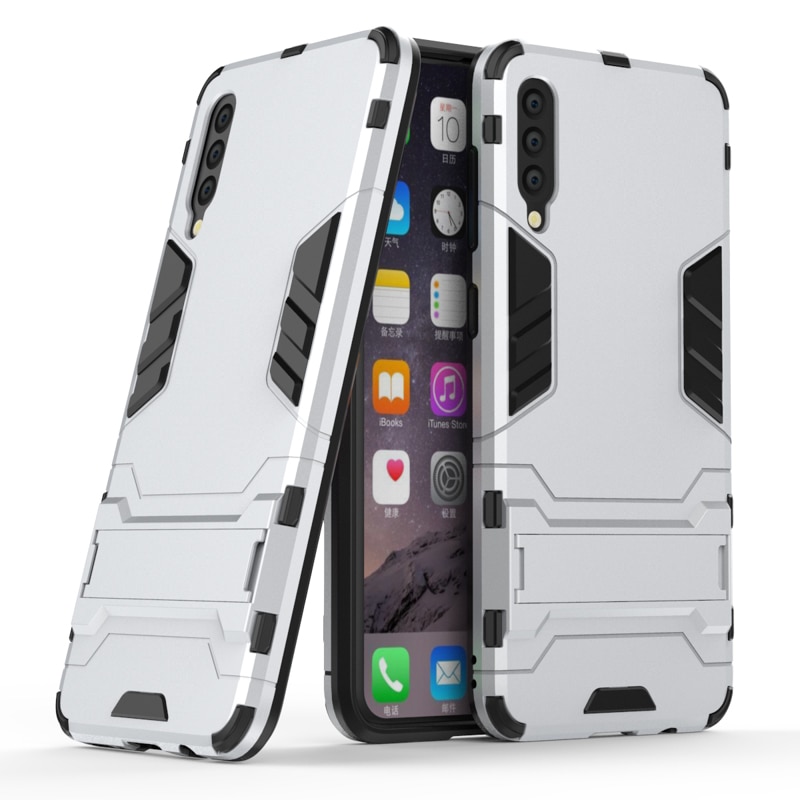 Case Samsung Galaxy A70 #เคสฝาหลังพลาสติก ไฮบริด TPU + Kickstand