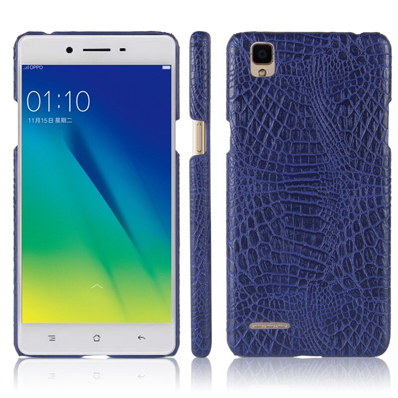 Case OPPO F1 /A35 #เคสฝาหลังพลาสติกแข็งเคลือบหนัง PU ลายผิวหนังจระเข้