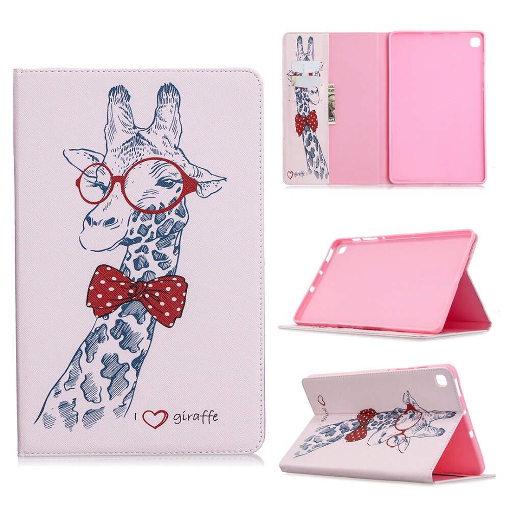 เคส Samsung Galaxy Tab S6 Lite 10.4 SM-P610 P615 P617 #เคสฝาพับหนัง PU พิมพ์ลาย Cartoon Animal PU Leather Case Stand Cover