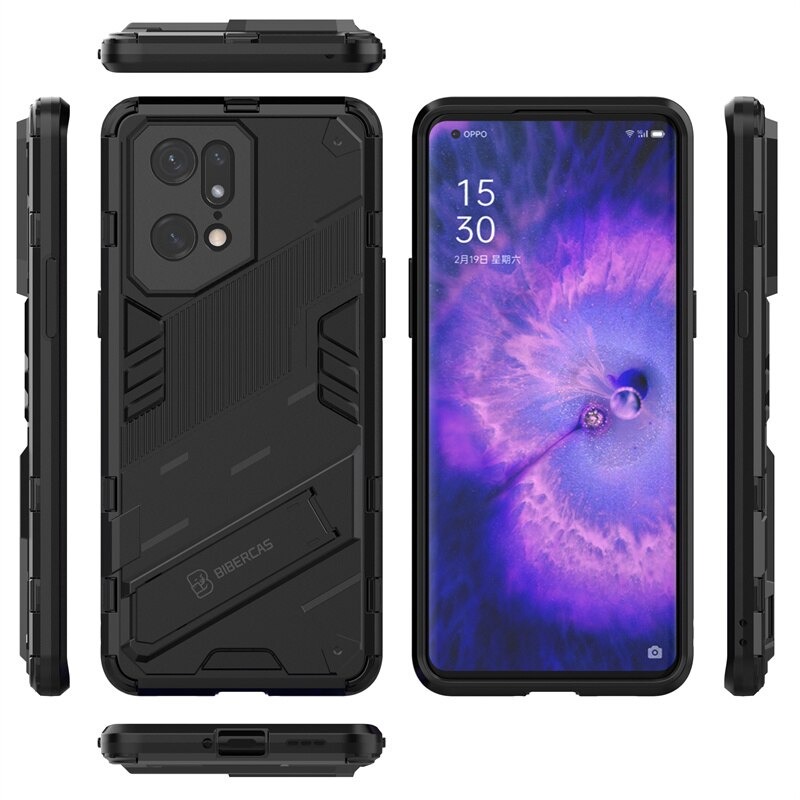 Case OPPO Find X5 Pro 5G #เคสฝาหลังพลาสติก ไฮบริด TPU + Kickstand