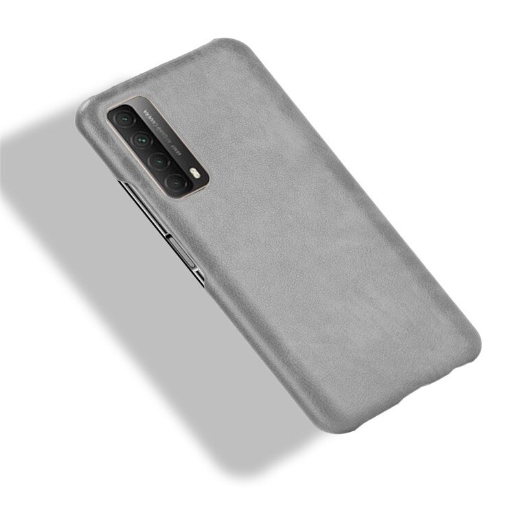 เคส Huawei Y7a #เคสฝาหลังพลาสติกแข็งเคลือบหนัง PU ลายผิวลิ้นจี่ Litchi Skin Leather Coated