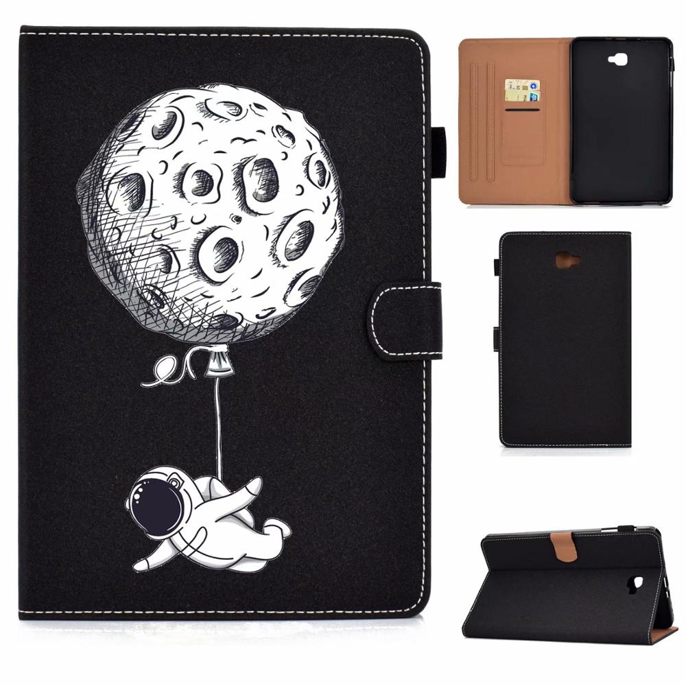 เคส Samsung Galaxy Tab A 10.1 (2019) SM-T510 SM-T515 #เคสฝาพับหนัง PU พิมพ์ลายมีช่องเสียบการ์ดและห่วงใส่ปากกา Pattern Printing Card Slots Flip Leather Cover with Pen Slot