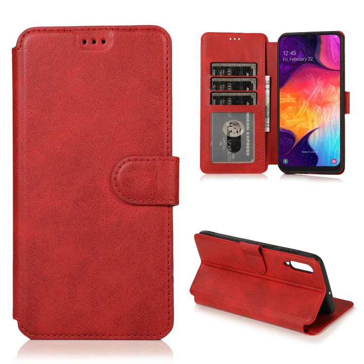 Case Samsung Galaxy A70 #เคสฝาพับมีช่องใส่บัตร 3 ช่อง PU Leather + TPU Wallet Style Protection