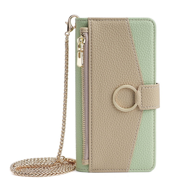 Case Redmi Note 10S #เคสฝาพับหนัง PU สีทูโทนมีกระจกเงาด้านใน แบบกระเป๋าสตางค์ Zipper Wallet Leather Flip Case