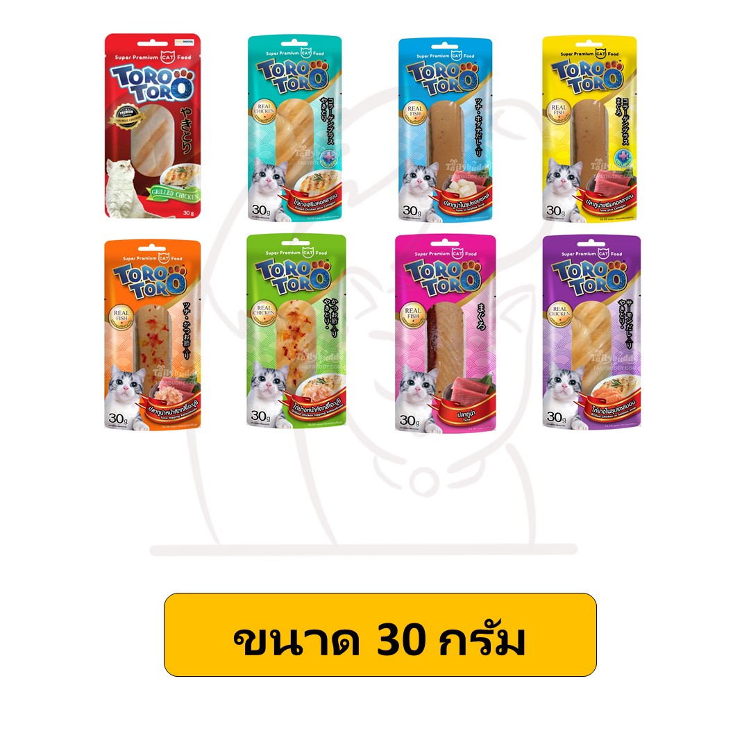 Toro Toro โทโร โทโร่ ขนมแมว ทำจากเนื้อปลาและไก่แท้ torotoro ขนาด 30 กรัม