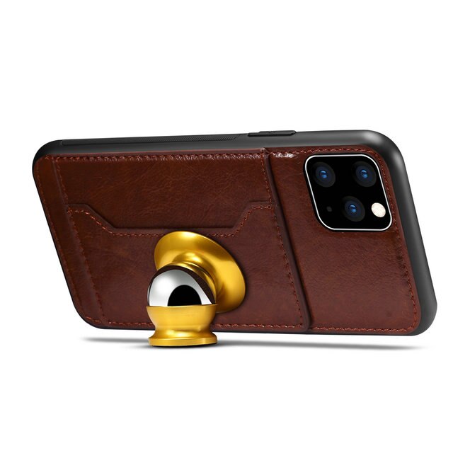 เคส iPhone 11 6.1-inch #เคสฝาหลัง TPU เคลือบหนัง PU Crazy Horse Leather Coated PC + TPU Hybrid