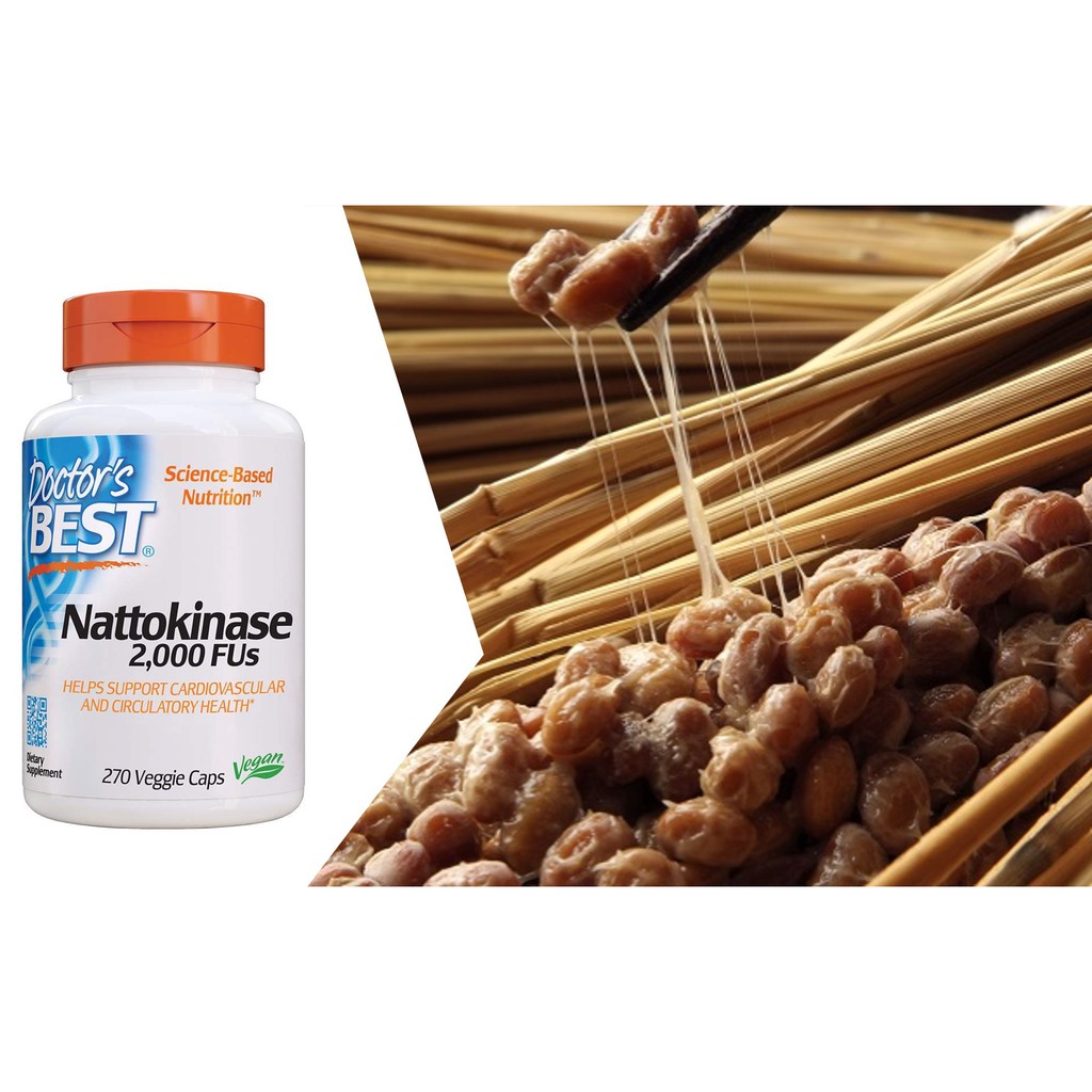 Doctor's Best® Nattokinase 2,000 FUs 90 Veggie Caps นัตโตะ สกัดจากถั่วเหลืองหมักของญี่ปุ่น บำรุงหัวใจและหลอดเลือด
