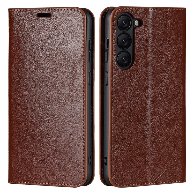 Case Samsung Galaxy S23+ 5G #เคสฝาพับหนังแท้แบบกระเป๋าสตางค์คุณภาพดี Crazy Horse Genuine Leather Cover
